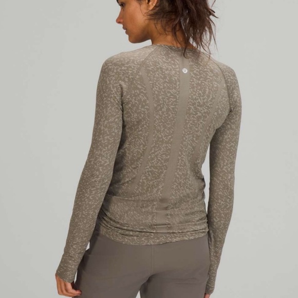 Lululemon Swiftly Tech Long Sleeve Shirt 2.0 Static Rover / White Opal Size 12 - Picture 2 of 4